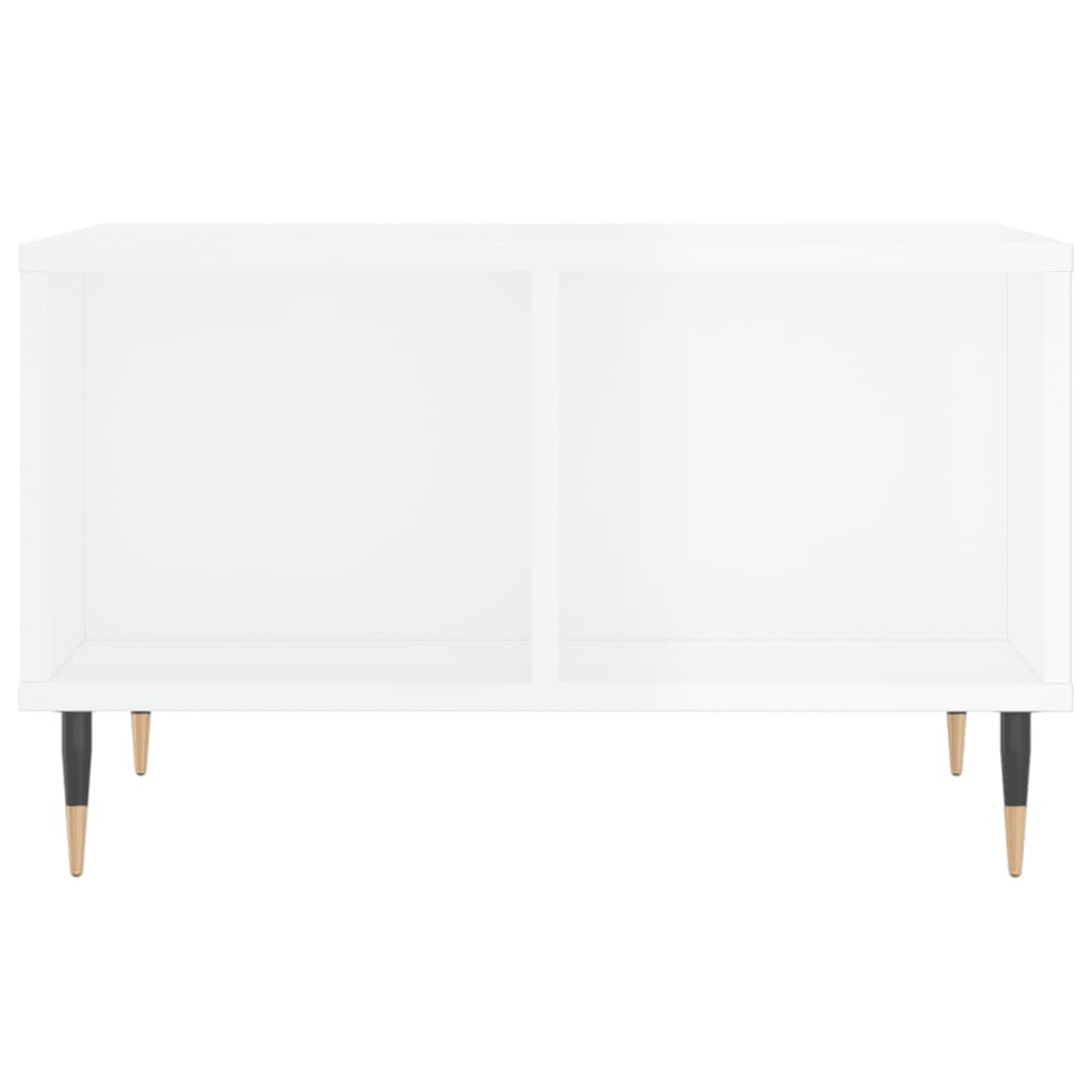 Table basse Blanc brillant 60x50x36,5 cm Bois d'ingénierie - XIOS