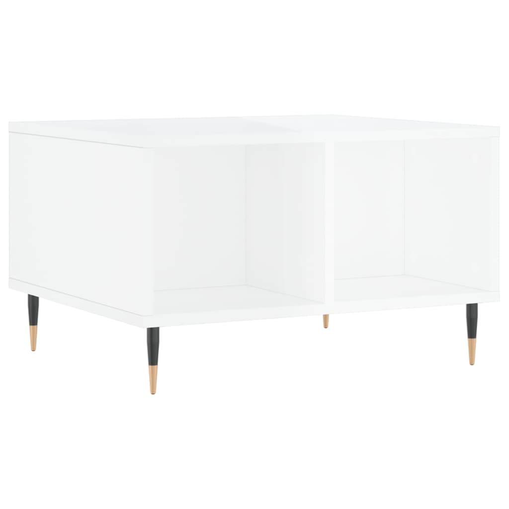 Table basse Blanc brillant 60x50x36,5 cm Bois d'ingénierie - XIOS