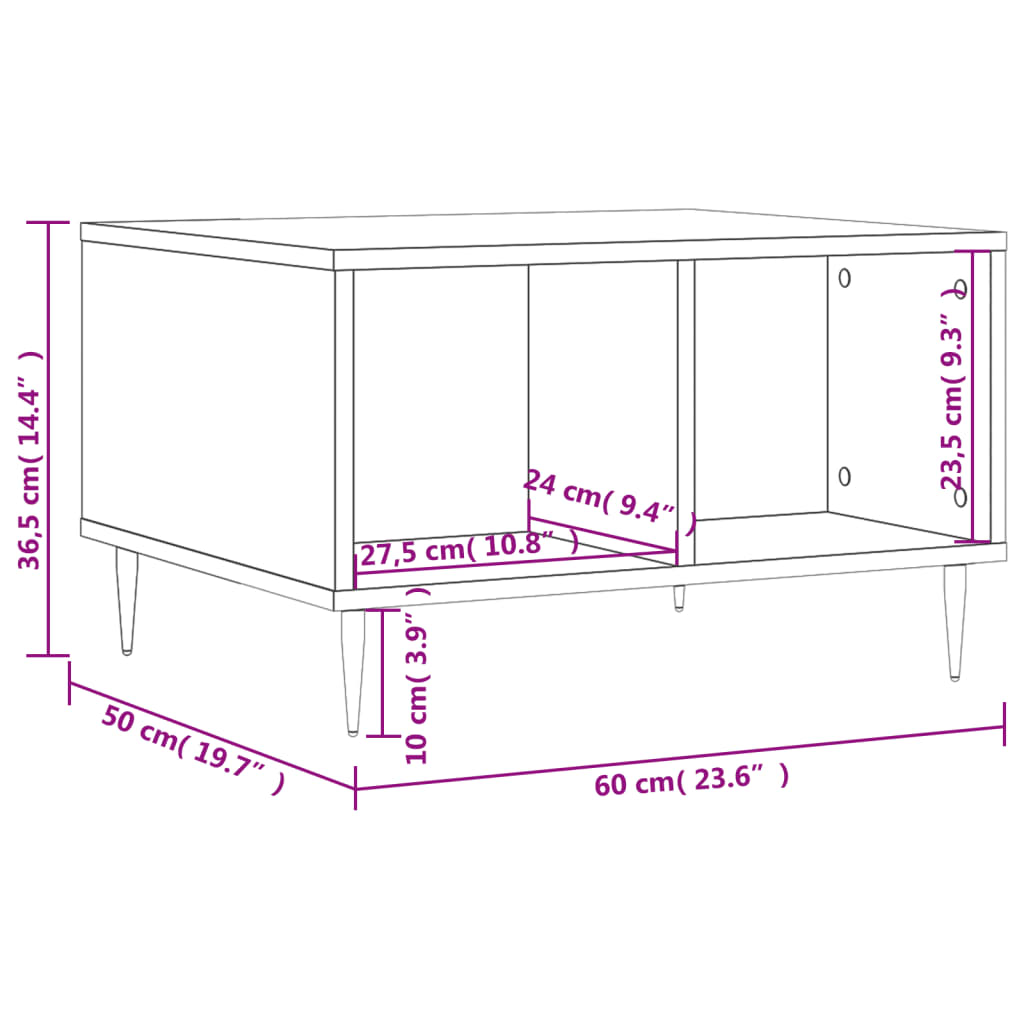Table basse Chêne sonoma 60x50x36,5 cm Bois d'ingénierie - XIOS