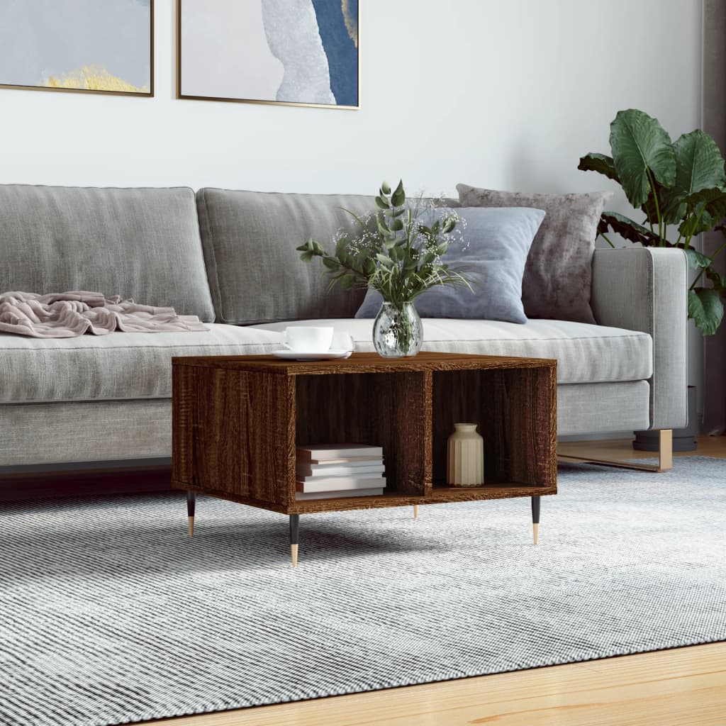 Table basse Chêne marron 60x50x36,5 cm Bois d'ingénierie - XIOS