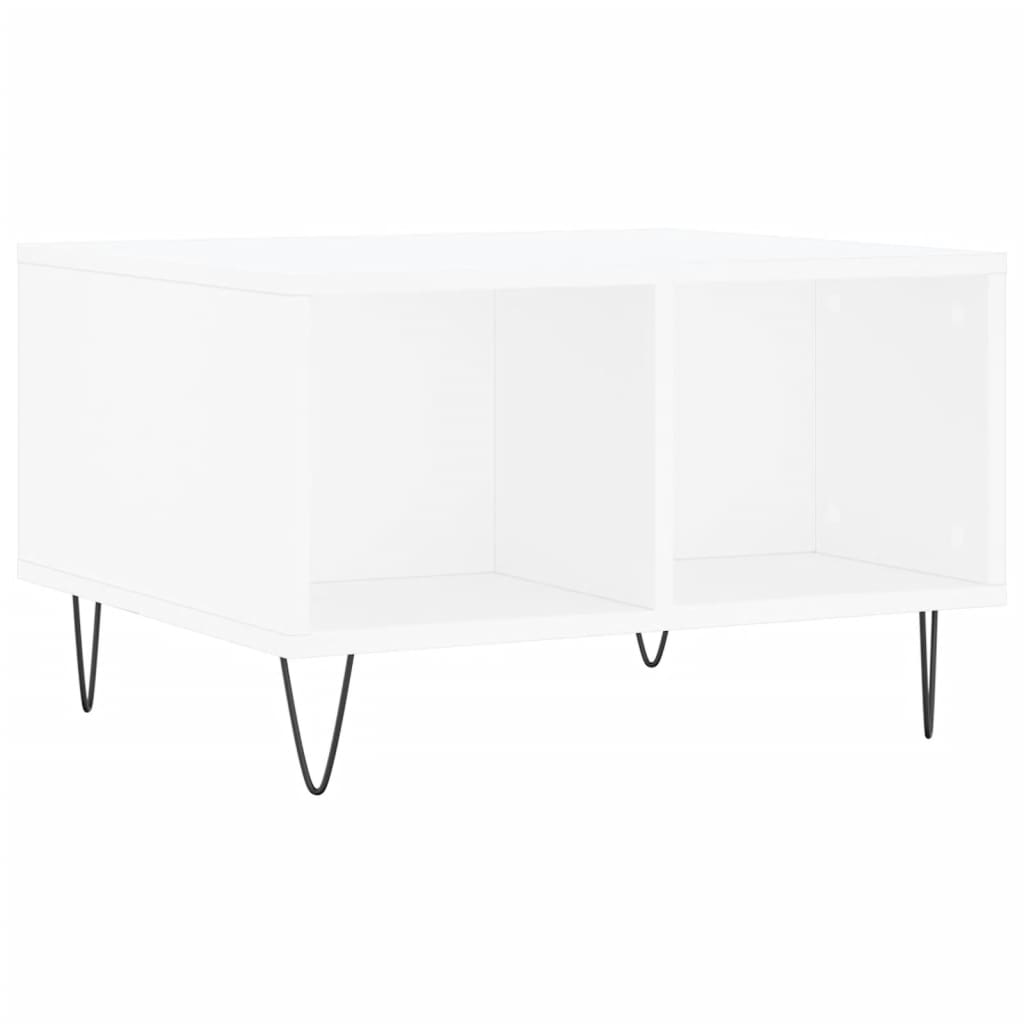 Table basse Blanc 60x50x36,5 cm Bois d'ingénierie - XIOS