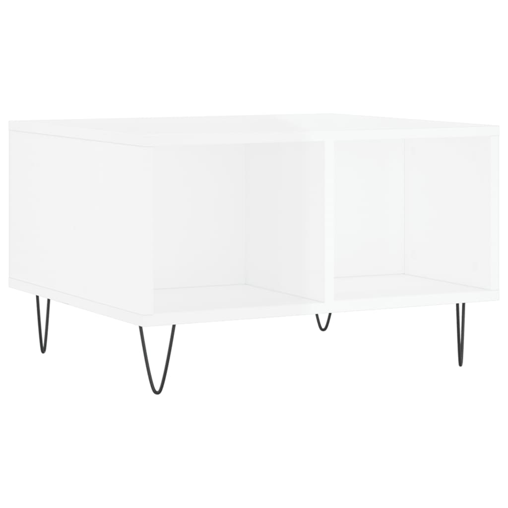 Table basse Blanc brillant 60x50x36,5 cm Bois d'ingénierie - XIOS