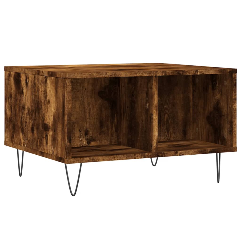 Table basse Chêne fumé 60x50x36,5 cm Bois d'ingénierie - XIOS