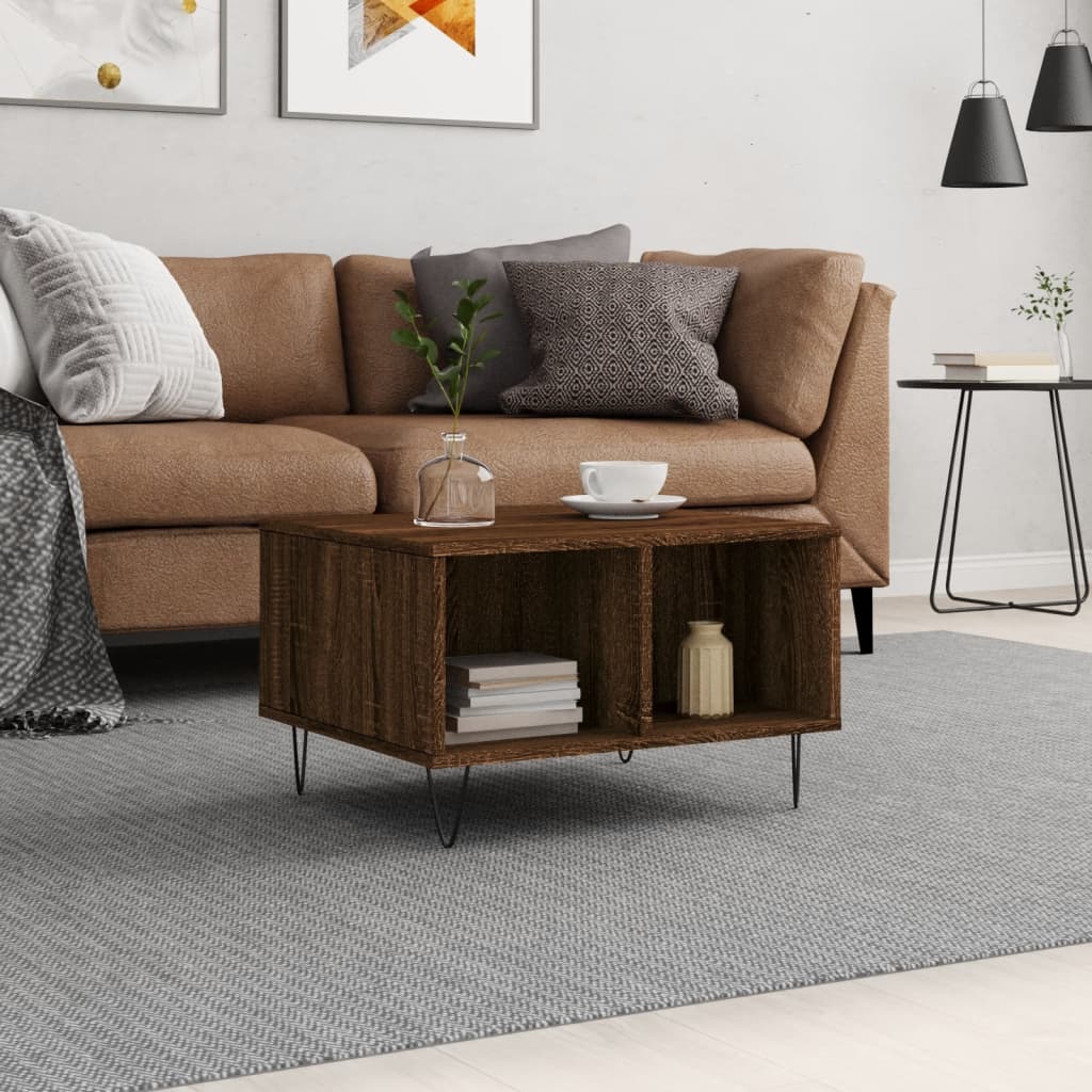 Table basse Chêne marron 60x50x36,5 cm Bois d'ingénierie - XIOS