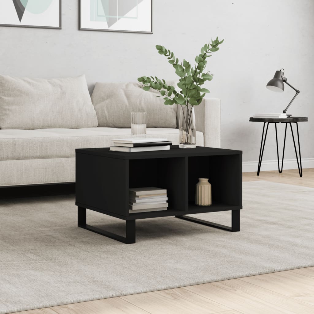 Table basse Noir 60x50x36,5 cm Bois d'ingénierie - XIOS