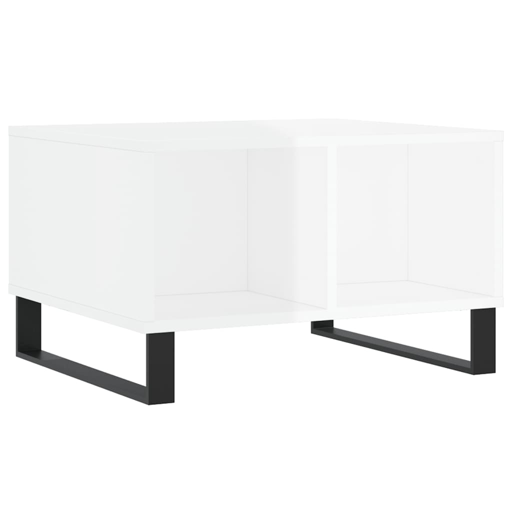 Table basse Blanc brillant 60x50x36,5 cm Bois d'ingénierie - XIOS