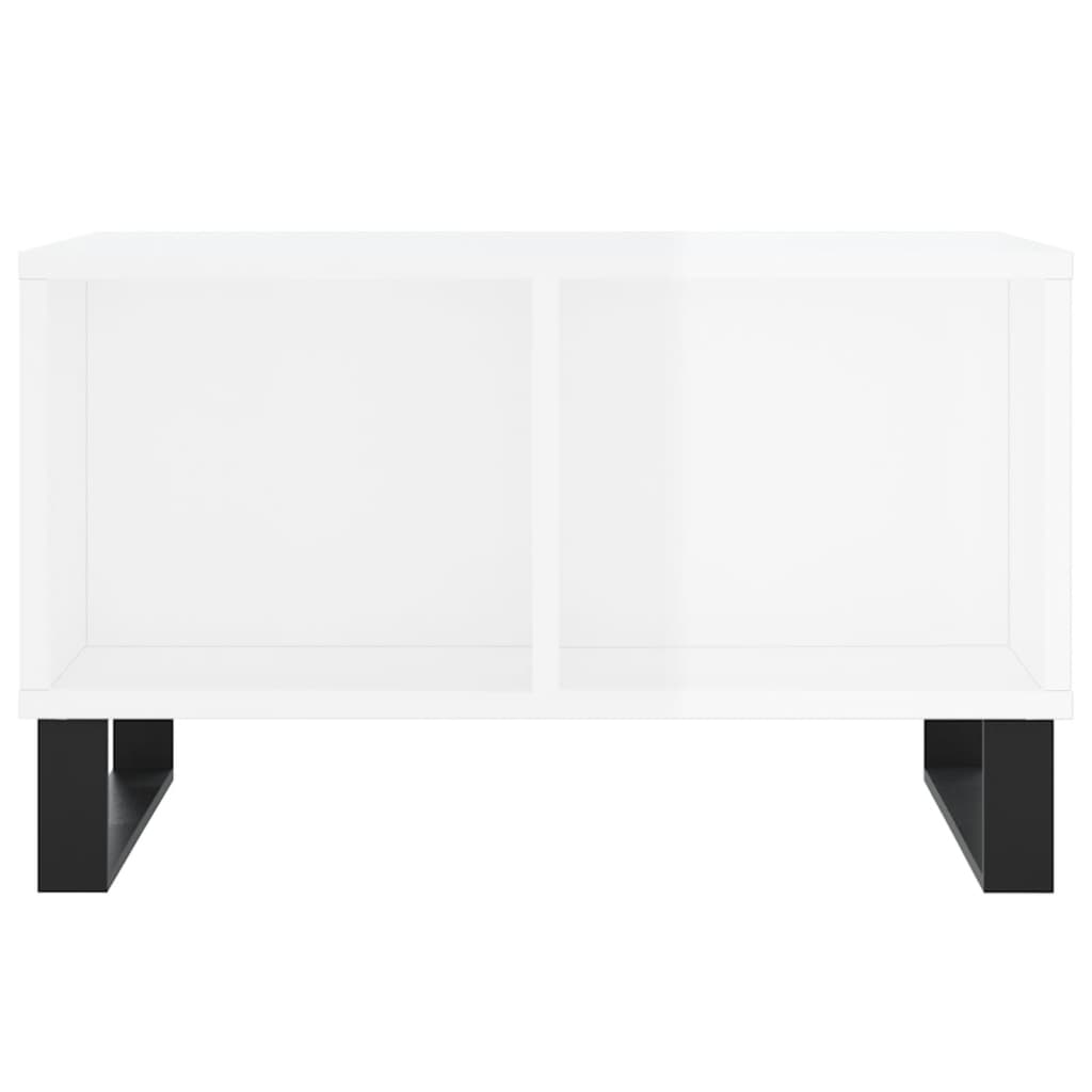 Table basse Blanc brillant 60x50x36,5 cm Bois d'ingénierie - XIOS