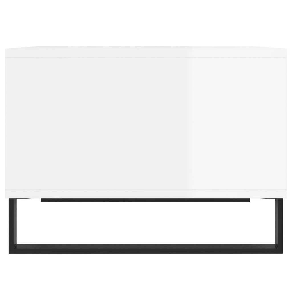 Table basse Blanc brillant 60x50x36,5 cm Bois d'ingénierie - XIOS