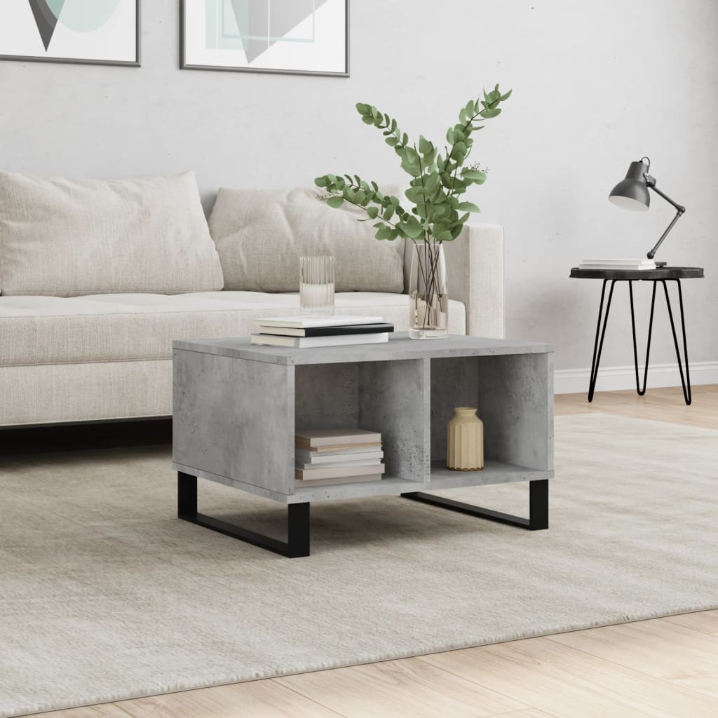 Table basse Gris béton 60x50x36,5 cm Bois d'ingénierie - XIOS