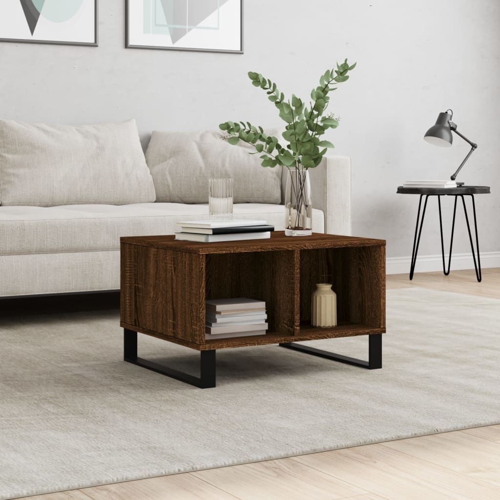 Table basse Chêne marron 60x50x36,5 cm Bois d'ingénierie - XIOS