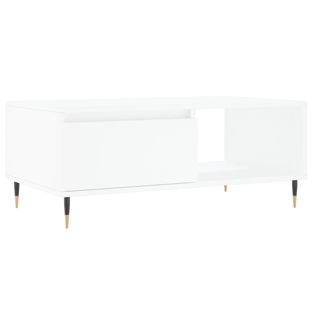 Table basse Blanc 90x50x36,5 cm Bois d'ingénierie - XIOS