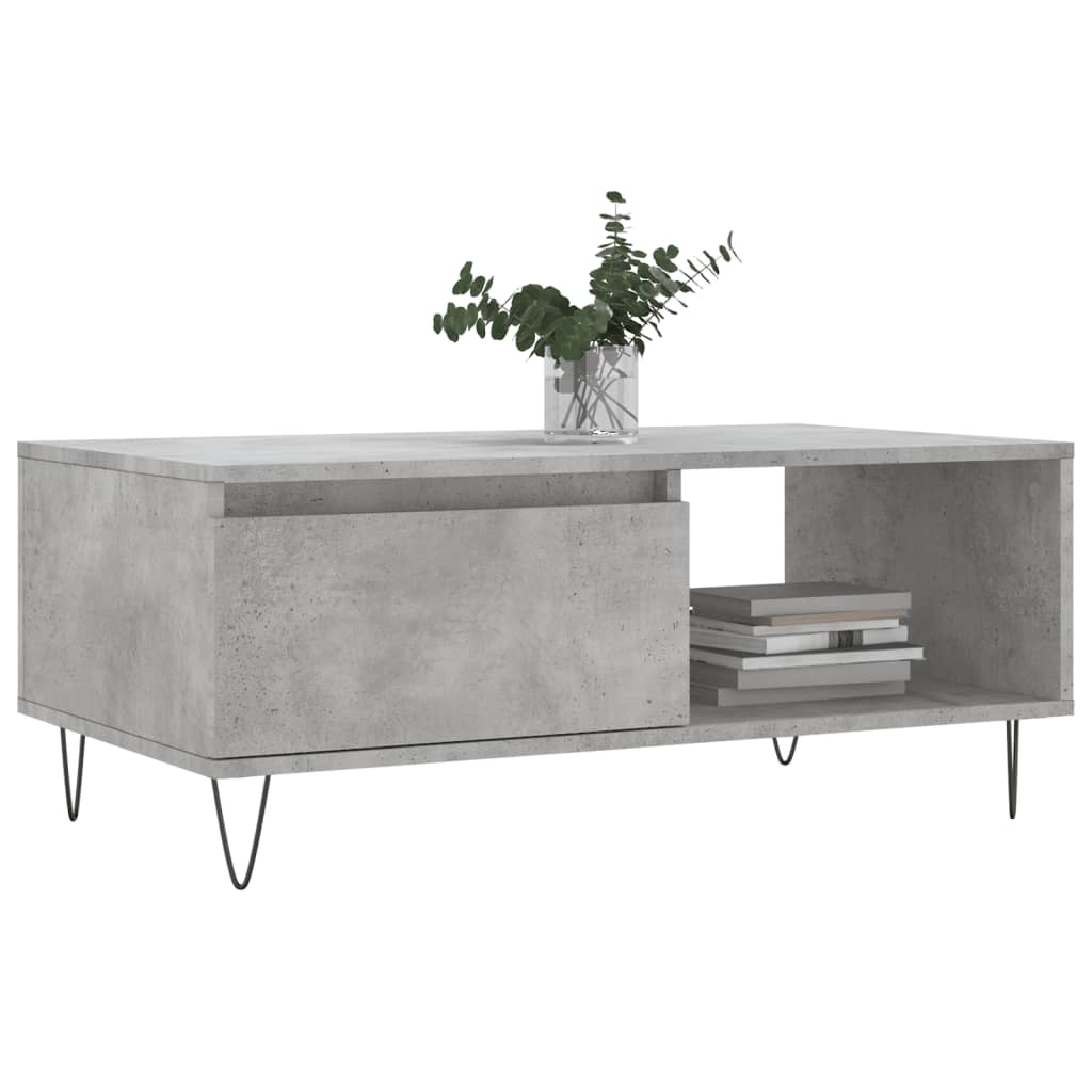 Table basse Gris béton 90x50x36,5 cm Bois d'ingénierie - XIOS