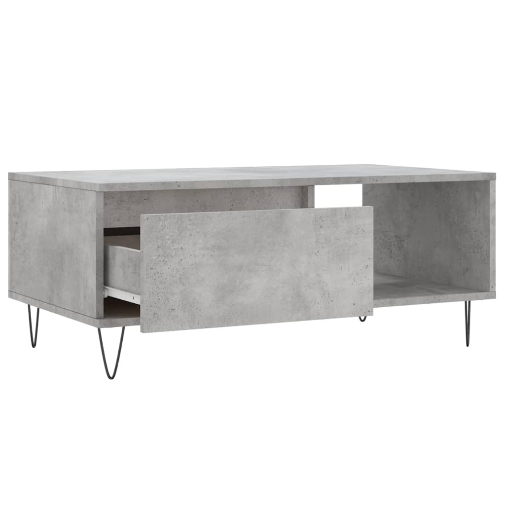 Table basse Gris béton 90x50x36,5 cm Bois d'ingénierie - XIOS
