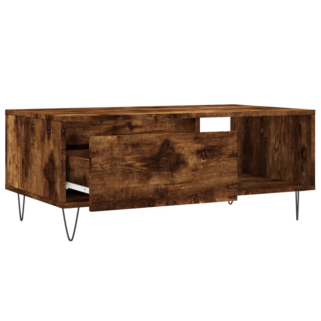 Table basse Chêne fumé 90x50x36,5 cm Bois d'ingénierie - XIOS