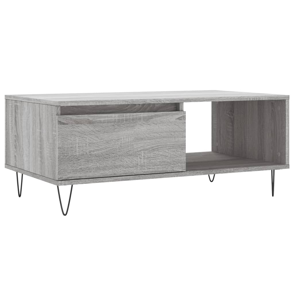 Table basse Sonoma gris 90x50x36,5 cm Bois d'ingénierie - XIOS