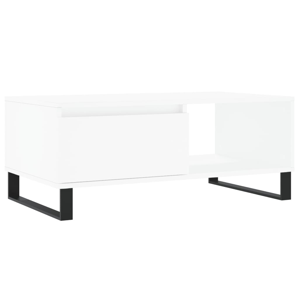 Table basse Blanc 90x50x36,5 cm Bois d'ingénierie - XIOS