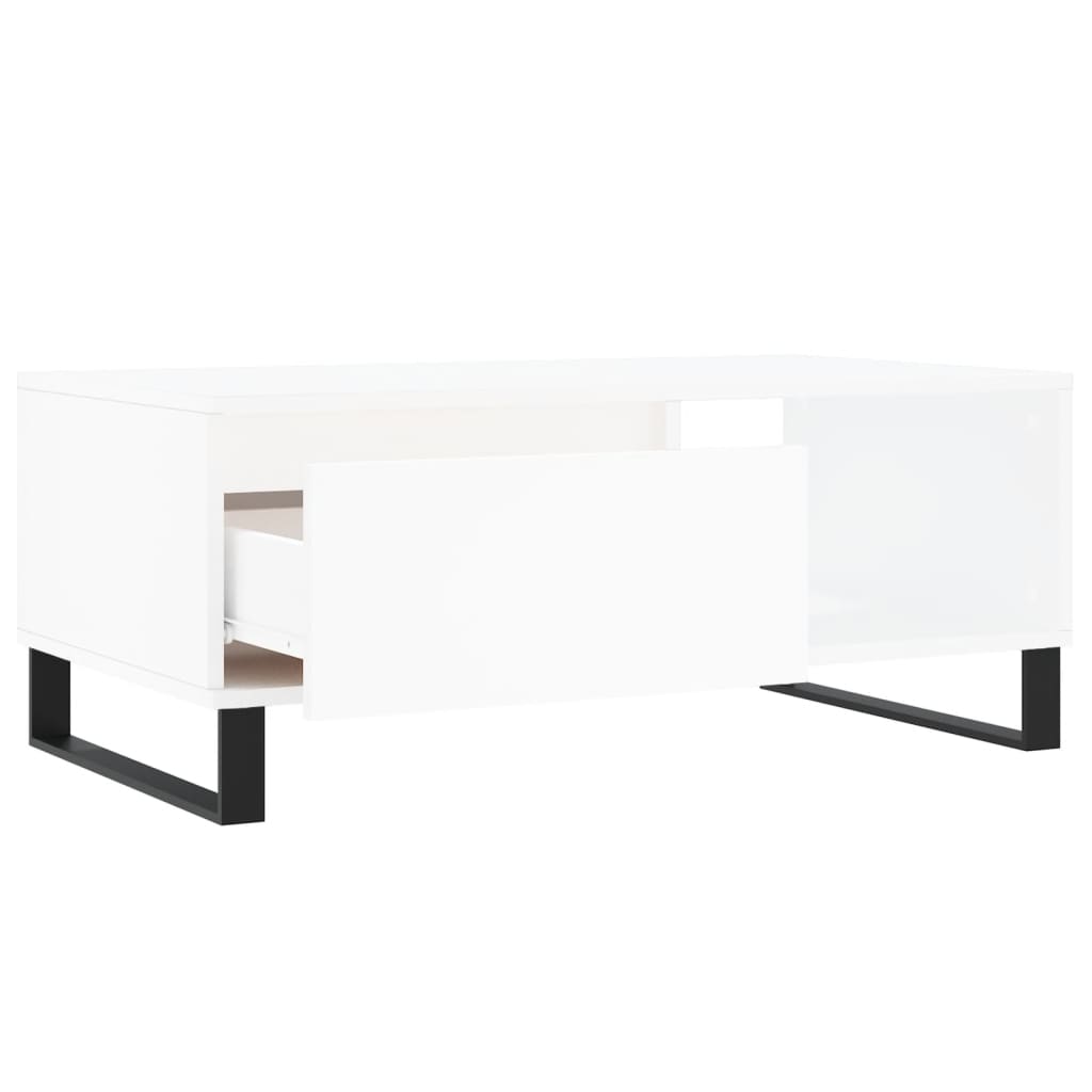 Table basse Blanc 90x50x36,5 cm Bois d'ingénierie - XIOS