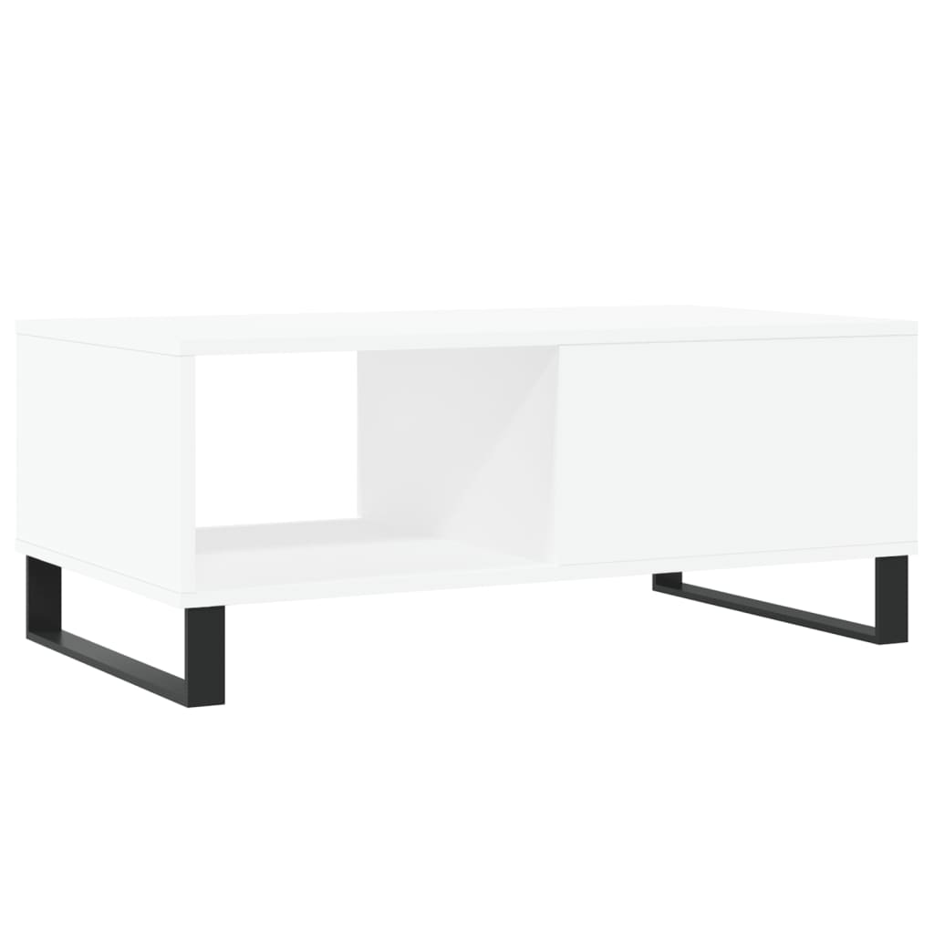 Table basse Blanc 90x50x36,5 cm Bois d'ingénierie - XIOS