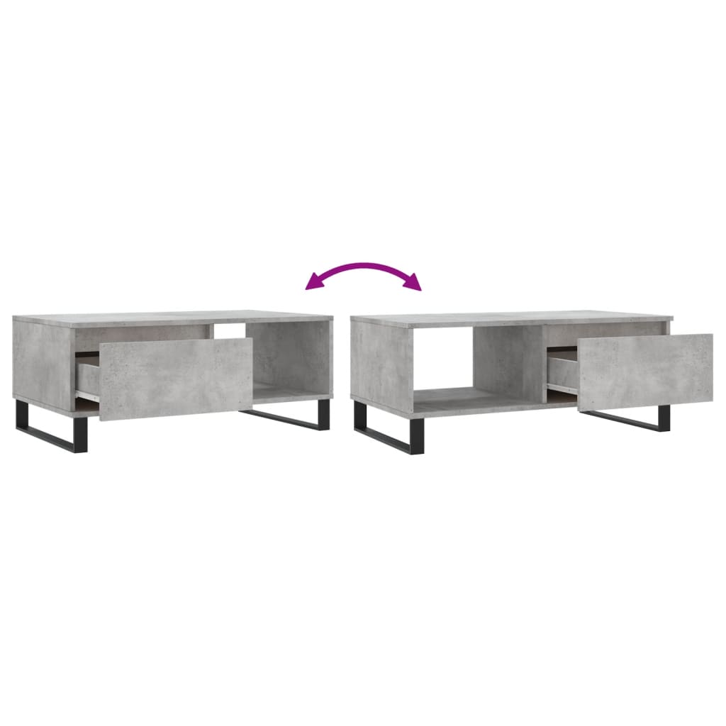 Table basse Gris béton 90x50x36,5 cm Bois d'ingénierie - XIOS