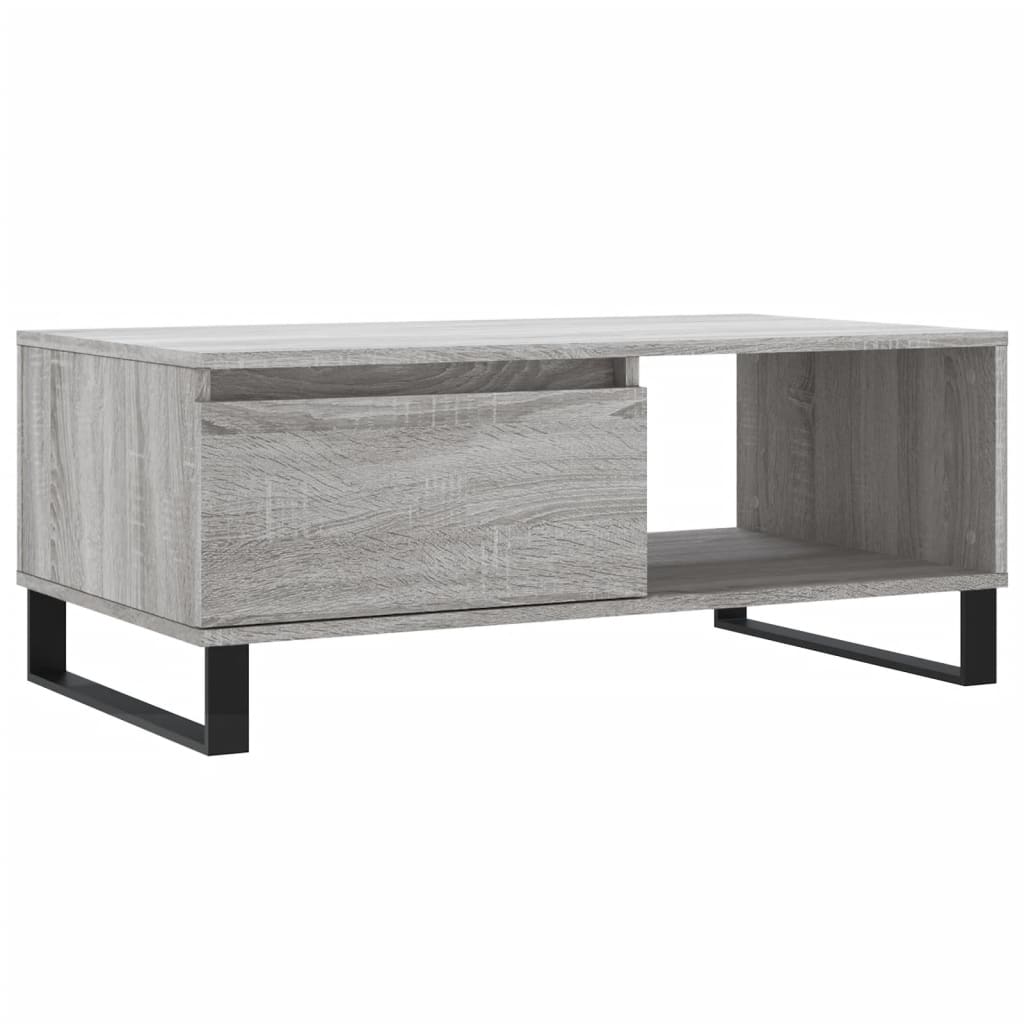 Table basse Sonoma gris 90x50x36,5 cm Bois d'ingénierie - XIOS