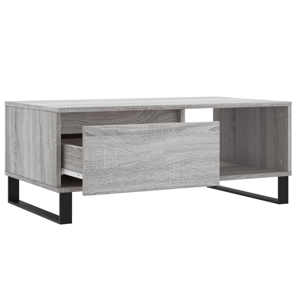Table basse Sonoma gris 90x50x36,5 cm Bois d'ingénierie - XIOS