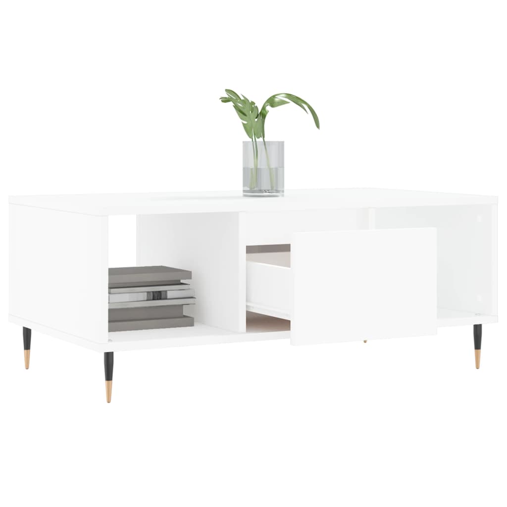 Table basse Blanc 90x50x36,5 cm Bois d'ingénierie - XIOS