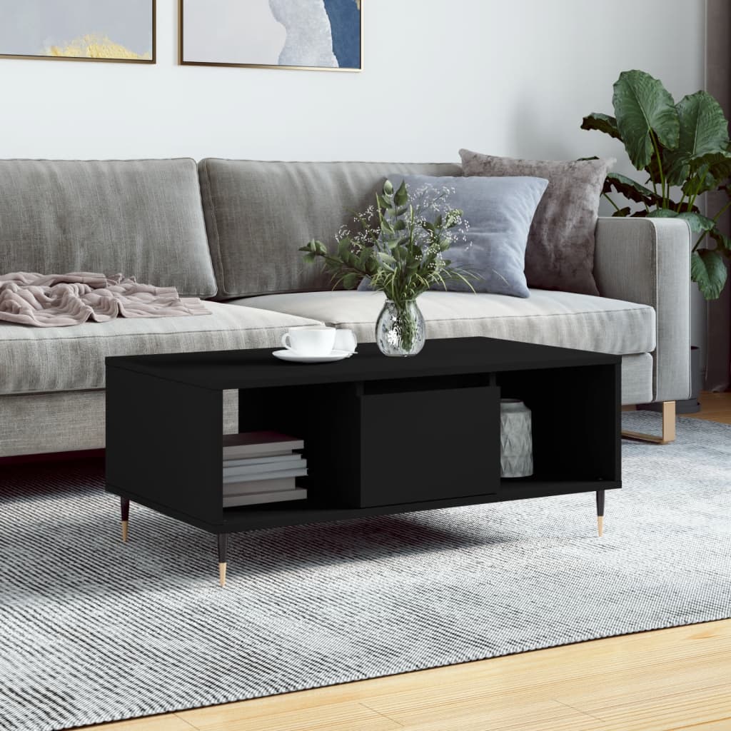 Table basse Noir 90x50x36,5 cm Bois d'ingénierie - XIOS