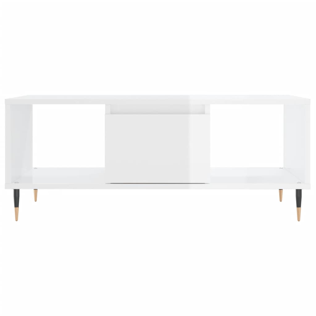Table basse Blanc brillant 90x50x36,5 cm Bois d'ingénierie - XIOS
