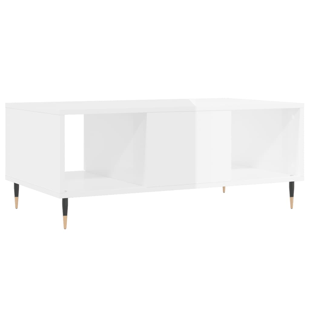 Table basse Blanc brillant 90x50x36,5 cm Bois d'ingénierie - XIOS