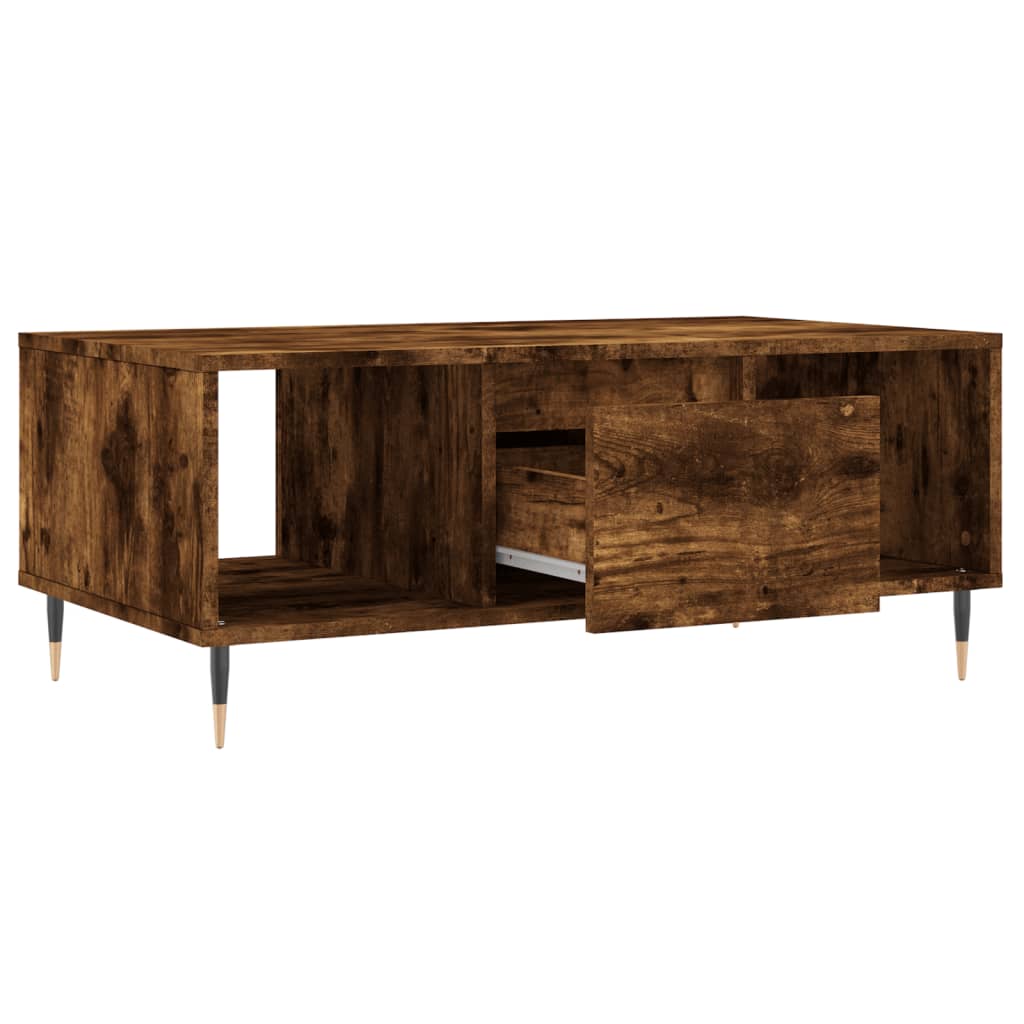 Table basse Chêne fumé 90x50x36,5 cm Bois d'ingénierie - XIOS