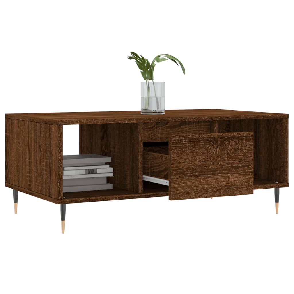 Table basse Chêne marron 90x50x36,5 cm Bois d'ingénierie - XIOS