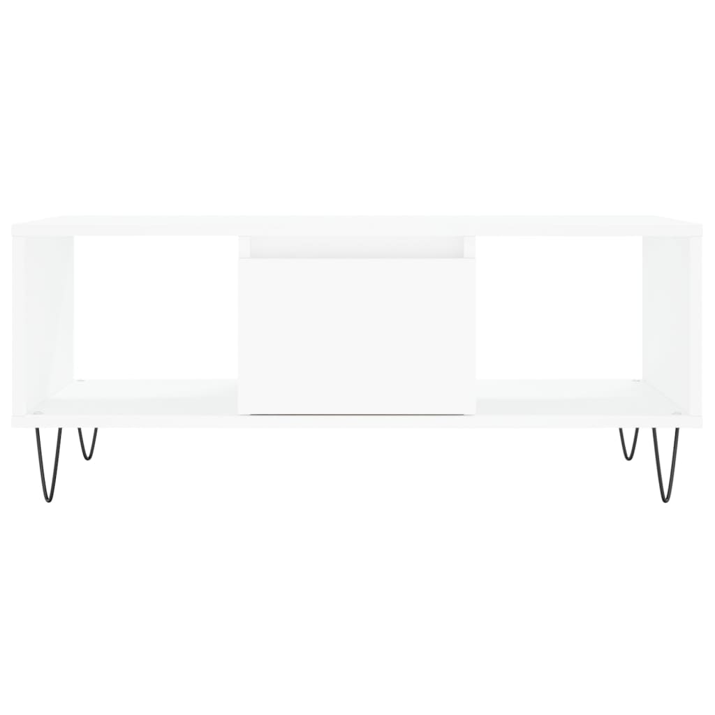 Table basse Blanc 90x50x36,5 cm Bois d'ingénierie XIOS