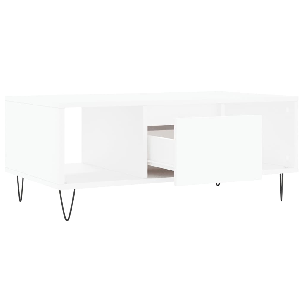 Table basse Blanc 90x50x36,5 cm Bois d'ingénierie XIOS