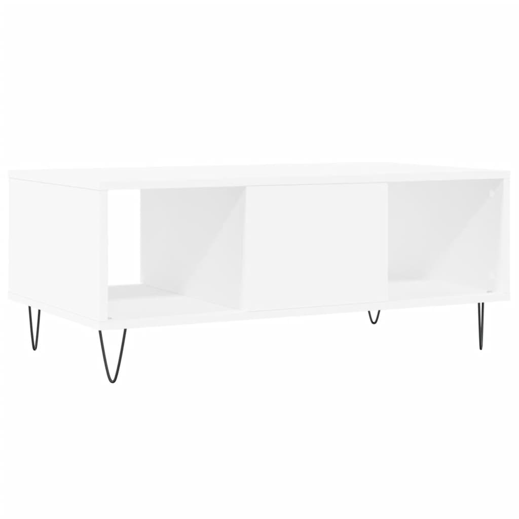 Table basse Blanc 90x50x36,5 cm Bois d'ingénierie XIOS