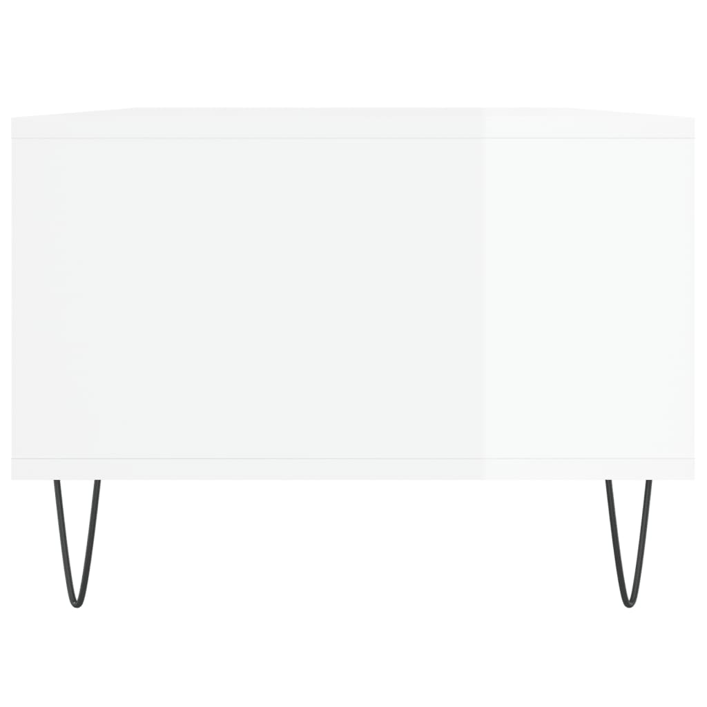 Table basse Blanc brillant 90x50x36,5 cm Bois d'ingénierie - XIOS