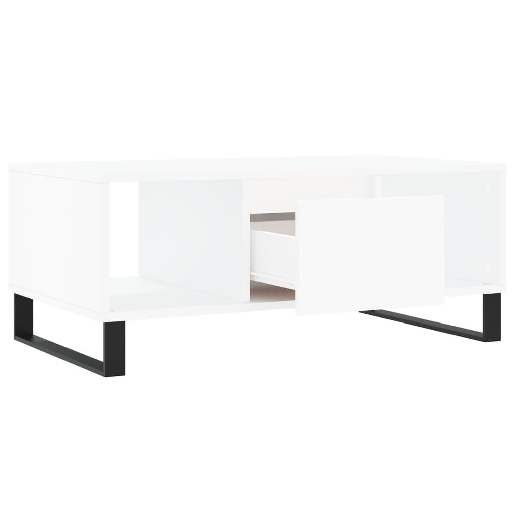 Table basse Blanc 90x50x36,5 cm Bois d'ingénierie - XIOS