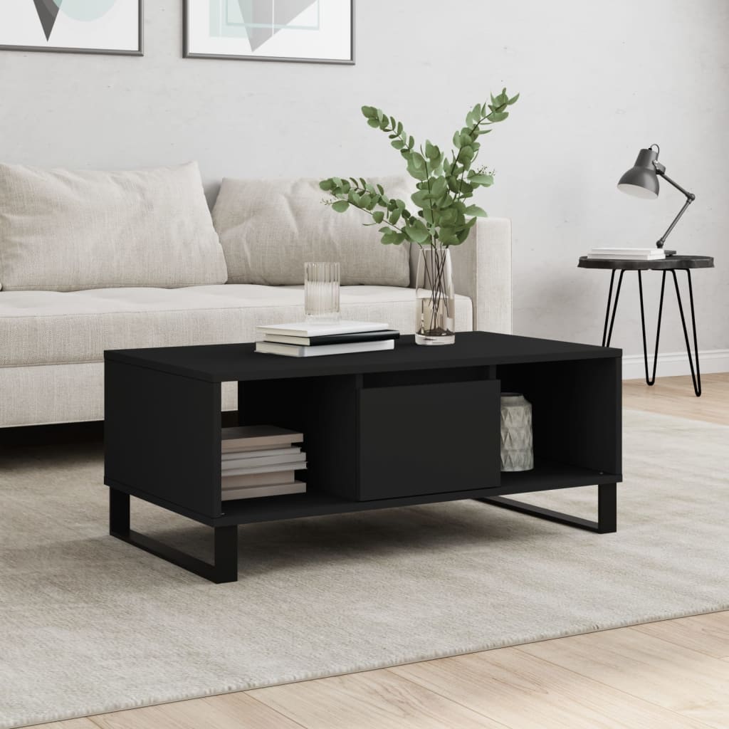 Table basse Noir 90x50x36,5 cm Bois d'ingénierie - XIOS