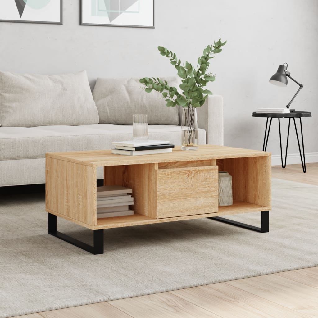 Table basse Chêne sonoma 90x50x36,5 cm Bois d'ingénierie - XIOS