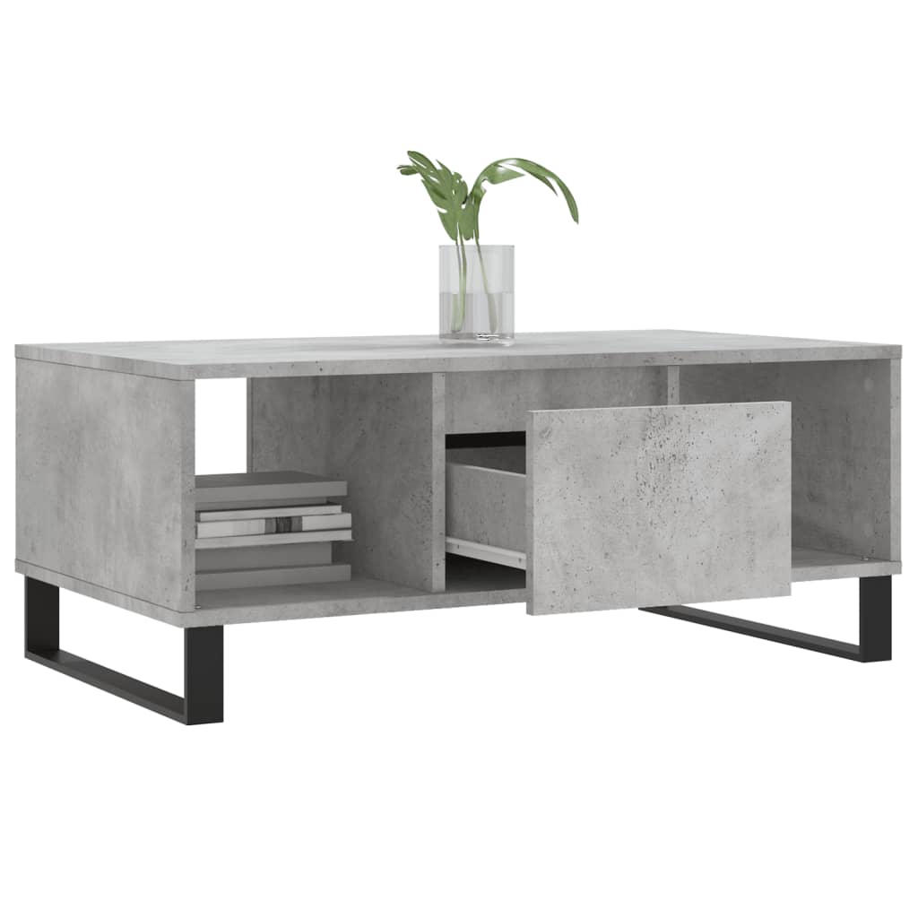 Table basse Gris béton 90x50x36,5 cm Bois d'ingénierie - XIOS