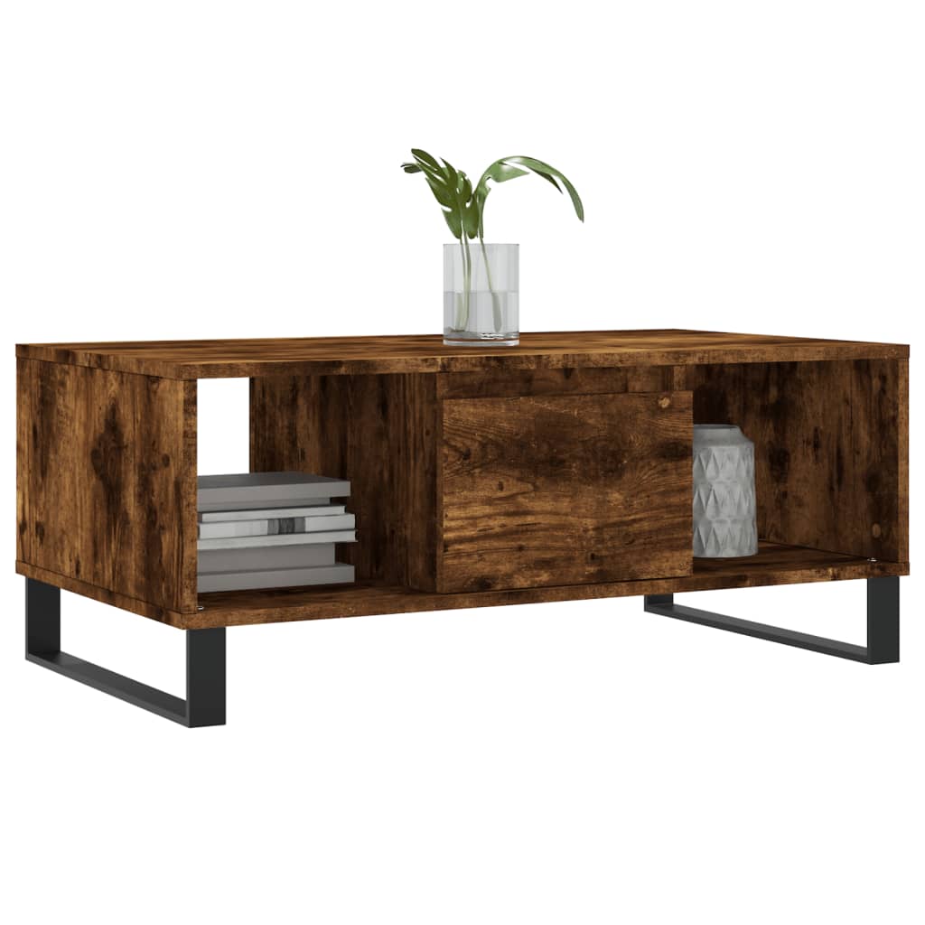 Table basse Chêne fumé 90x50x36,5 cm Bois d'ingénierie - XIOS