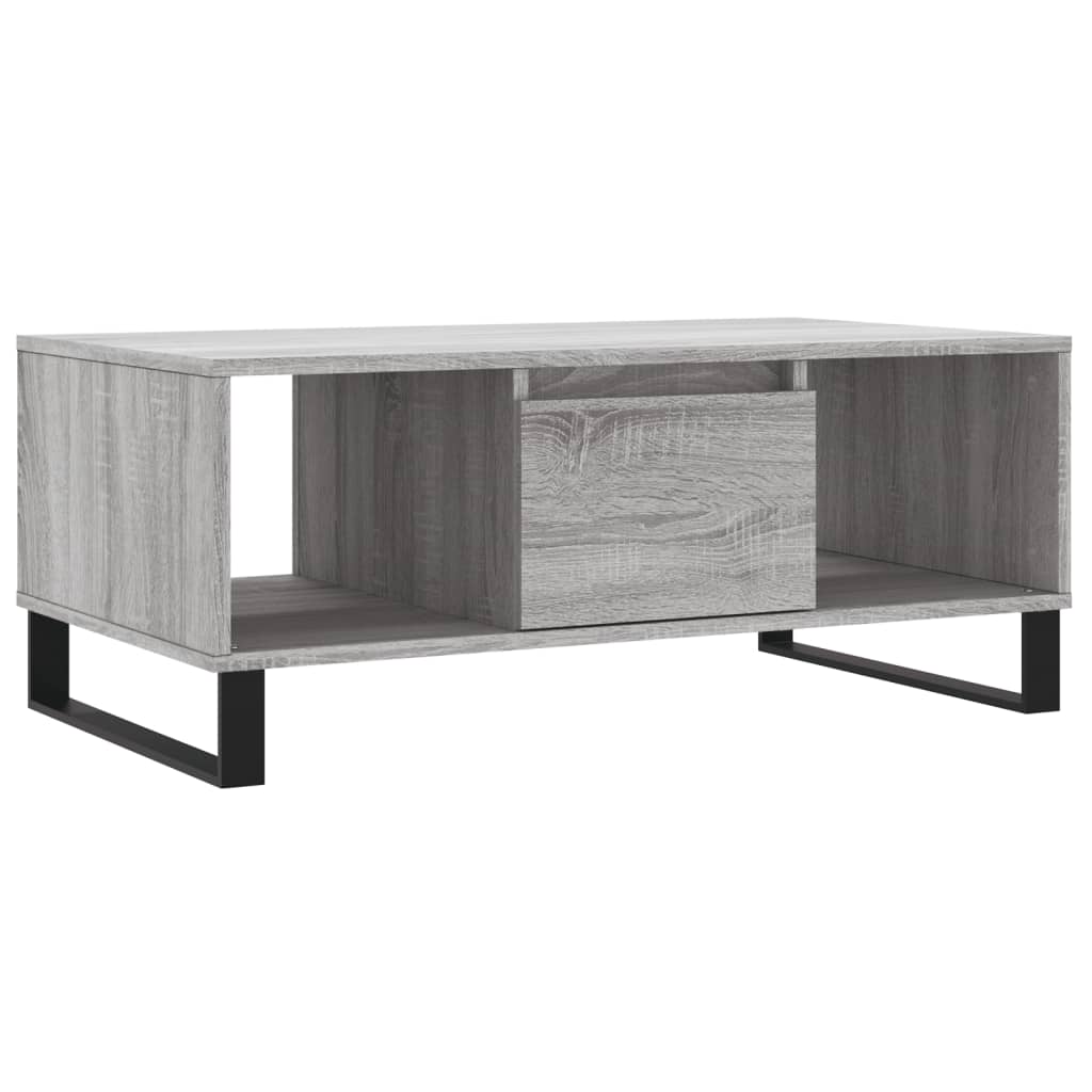 Table basse Sonoma gris 90x50x36,5 cm Bois d'ingénierie - XIOS