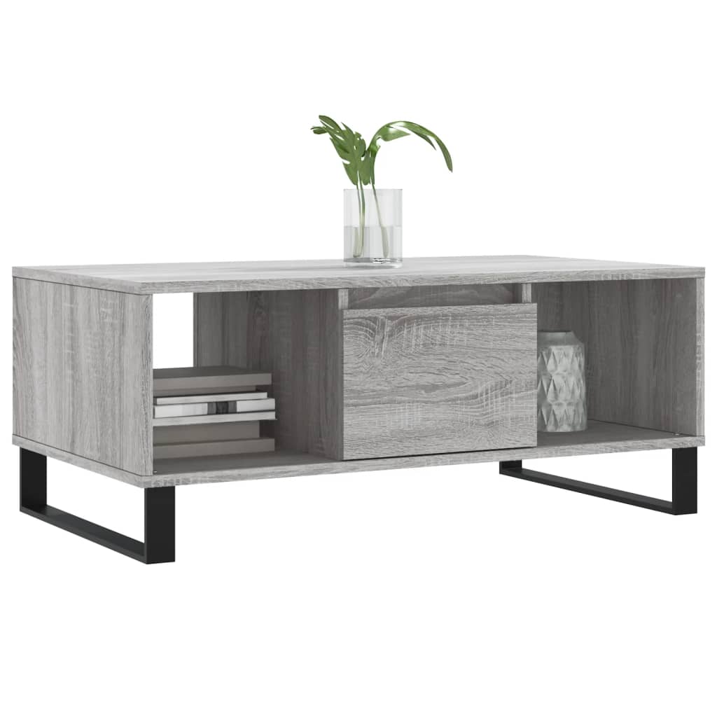 Table basse Sonoma gris 90x50x36,5 cm Bois d'ingénierie - XIOS