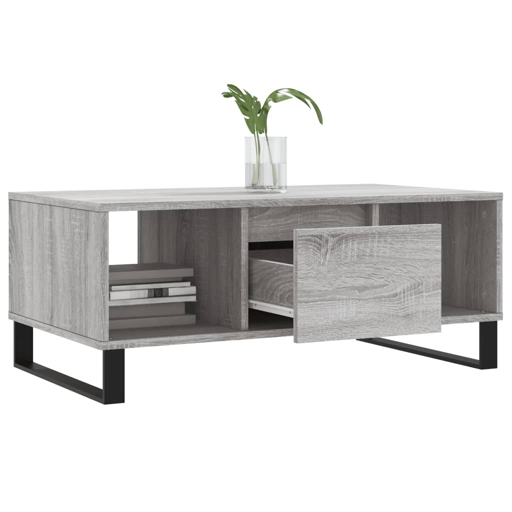 Table basse Sonoma gris 90x50x36,5 cm Bois d'ingénierie - XIOS