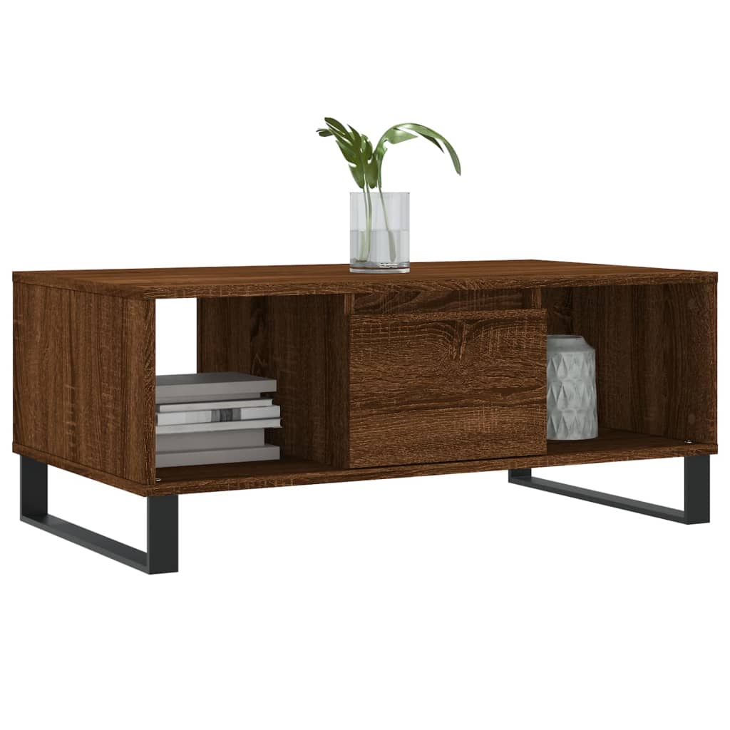 Table basse Chêne marron 90x50x36,5 cm Bois d'ingénierie - XIOS
