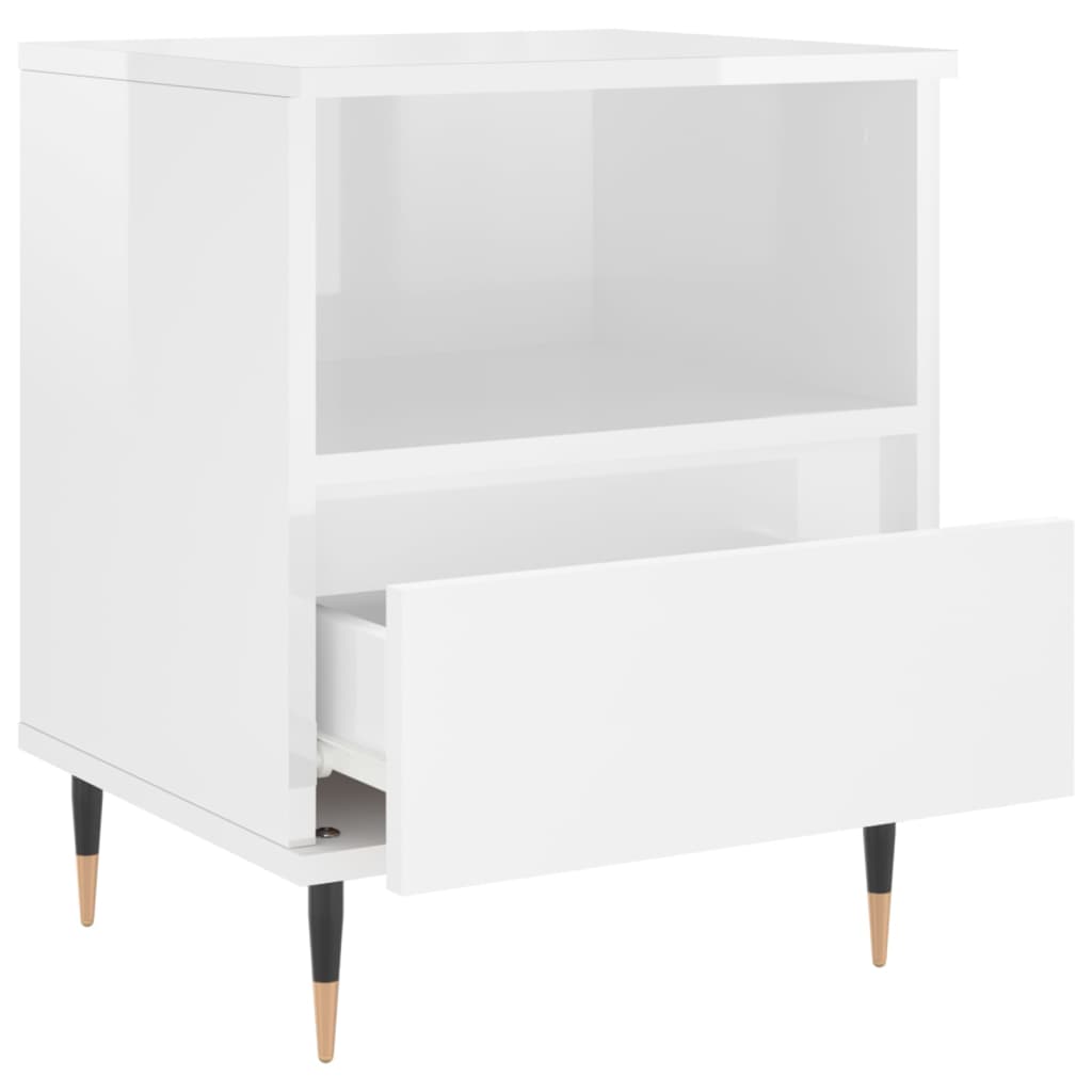 Tables de chevet 2 pcs blanc brillant 40x35x50 cm - XIOS