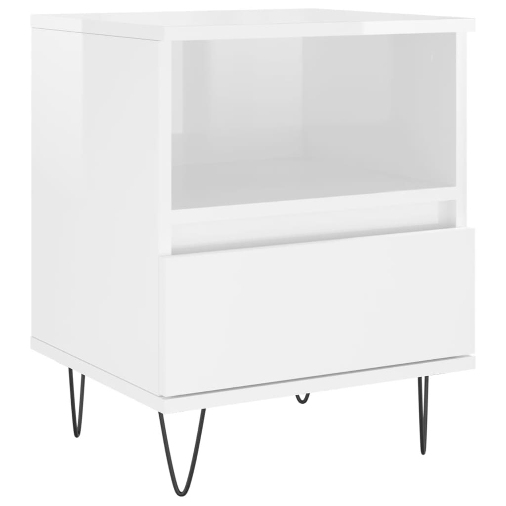 Tables de chevet 2 pcs blanc brillant 40x35x50 cm - XIOS
