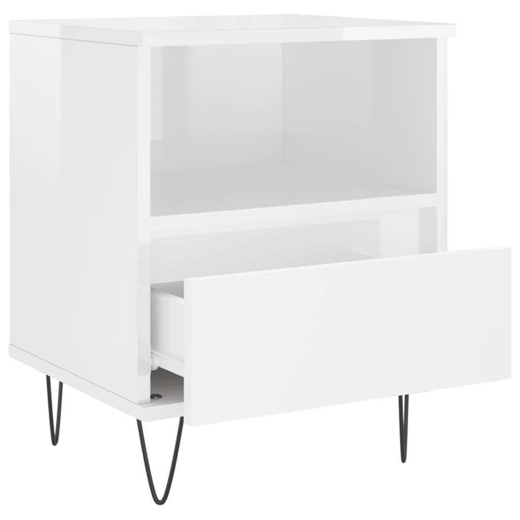 Tables de chevet 2 pcs blanc brillant 40x35x50 cm - XIOS