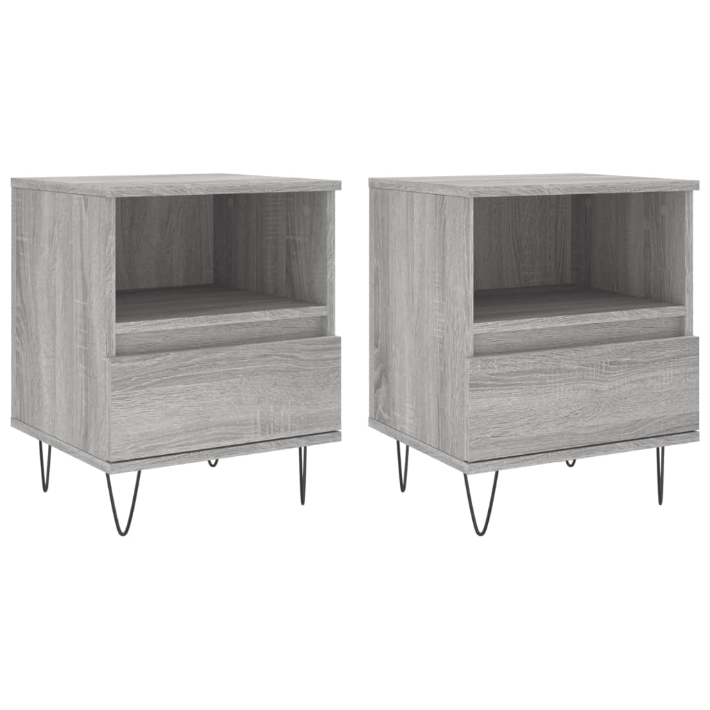 Tables de chevet 2 pcs sonoma gris 40x35x50 cm bois ingénierie - XIOS