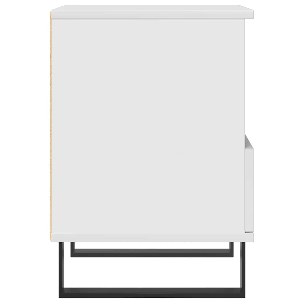 Table de chevet Blanc brillant 40x35x50 cm Bois d’ingénierie - XIOS