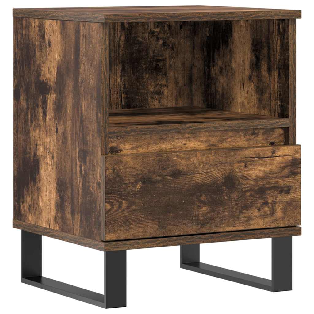 Table de chevet chêne fumé 40x35x50 cm bois d’ingénierie - XIOS